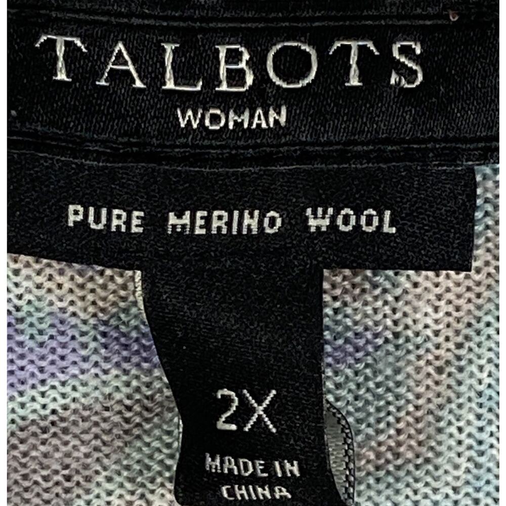 Talbots 100% Merino Wool Cardigan Sweater Women’s 2X Paisley Quiet Luxury Pretty - Picture 6 of 14